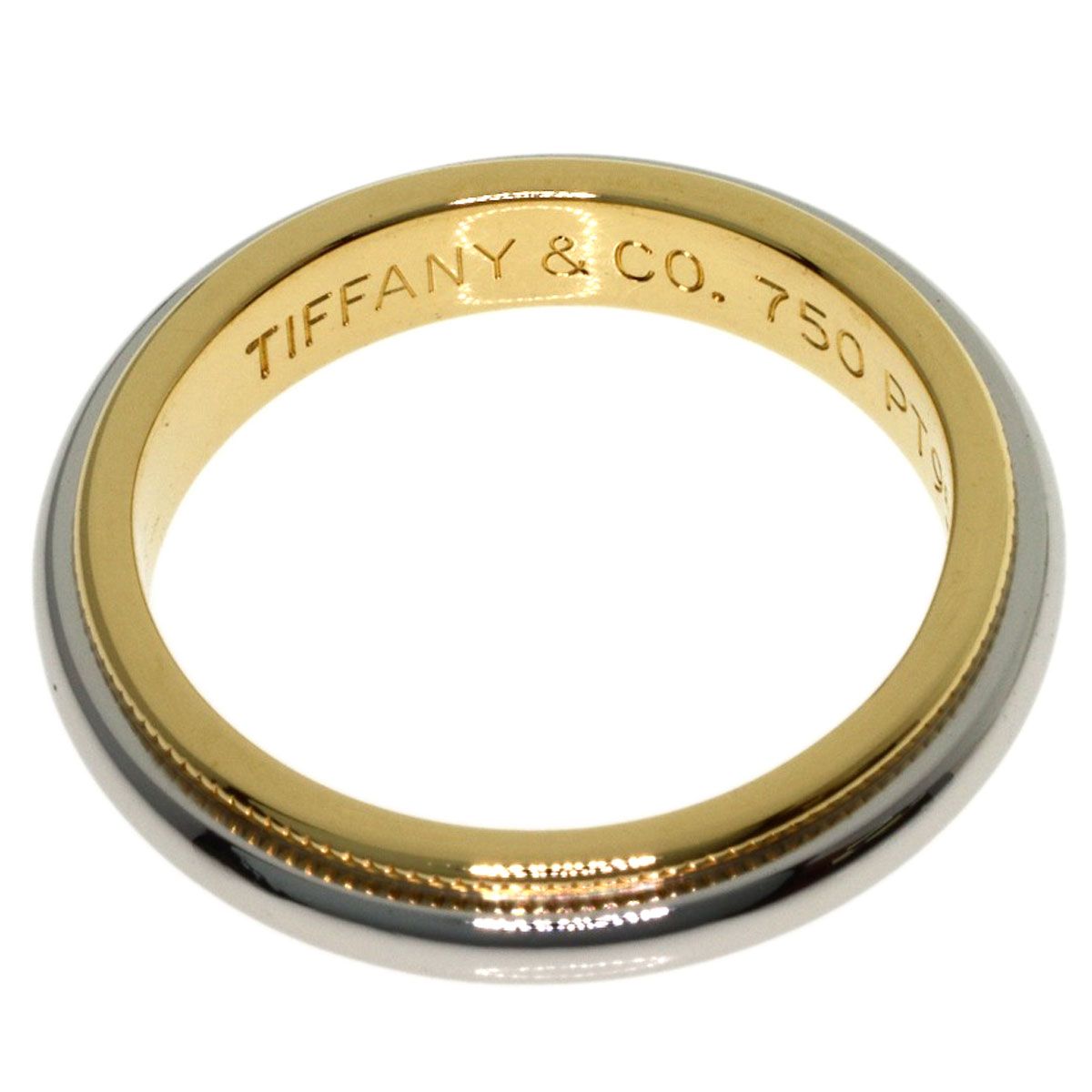 TIFFANY&Co. ティファニー ミルグレイン リング・指輪 K18YG PT950 