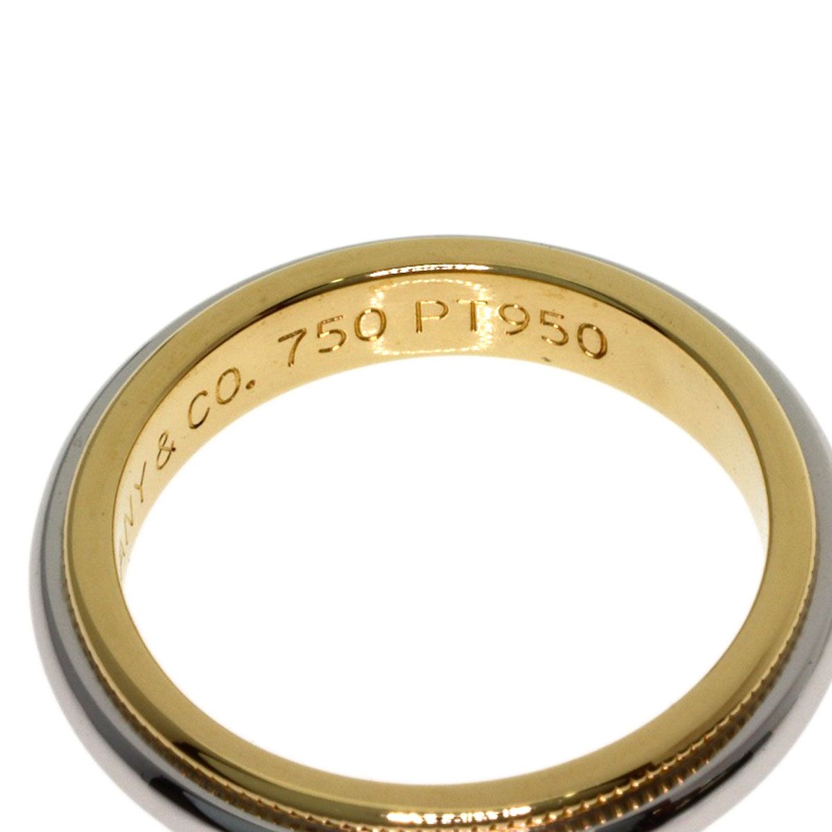 TIFFANY&Co. ティファニー ミルグレイン リング・指輪 K18YG PT950