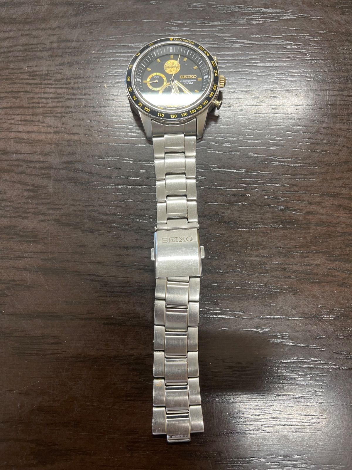 SEIKO クロノグラフ　100M防水 ジャンク品】SEIKO クロノグラフ 腕時計 100m防水 - メルカリ