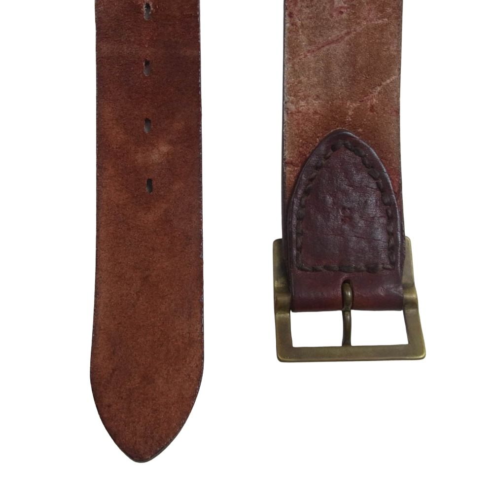 VISVIM ビズビム 13AW 0113203003007 YOGI BELT 50MM ヨギ ベルト 50ミリ スクエア バックル レザーベルト ブラウン系 34【中古】 VISVIM ビズビム 13AW 0113203003007 YOGI BELT 50MM ヨギ ベルト 50