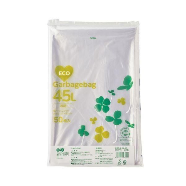 (まとめ）TANOSEE ポリエチレン収集袋 透明 45L 50枚入×15パック〔×3セット〕