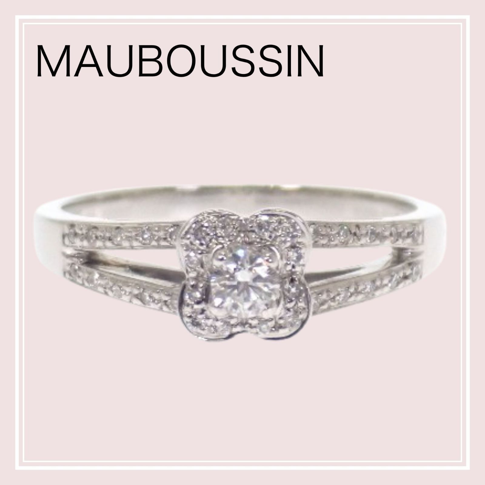 【MAUBOUSSIN】チャンスオブラブ 13号 リング K18ホワイトゴールド ダイヤモンド レディース