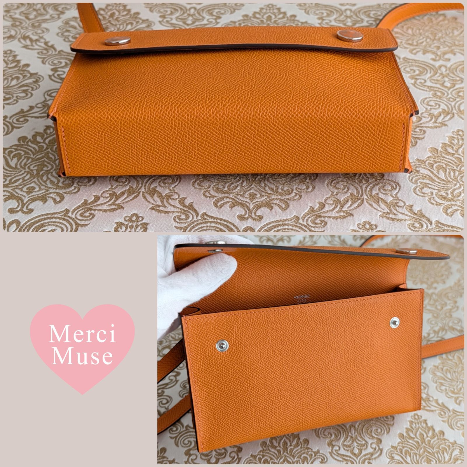 ❤お得なお品❤ ナップトゥーゴー 18 オレンジxシルバー金具 エルメス