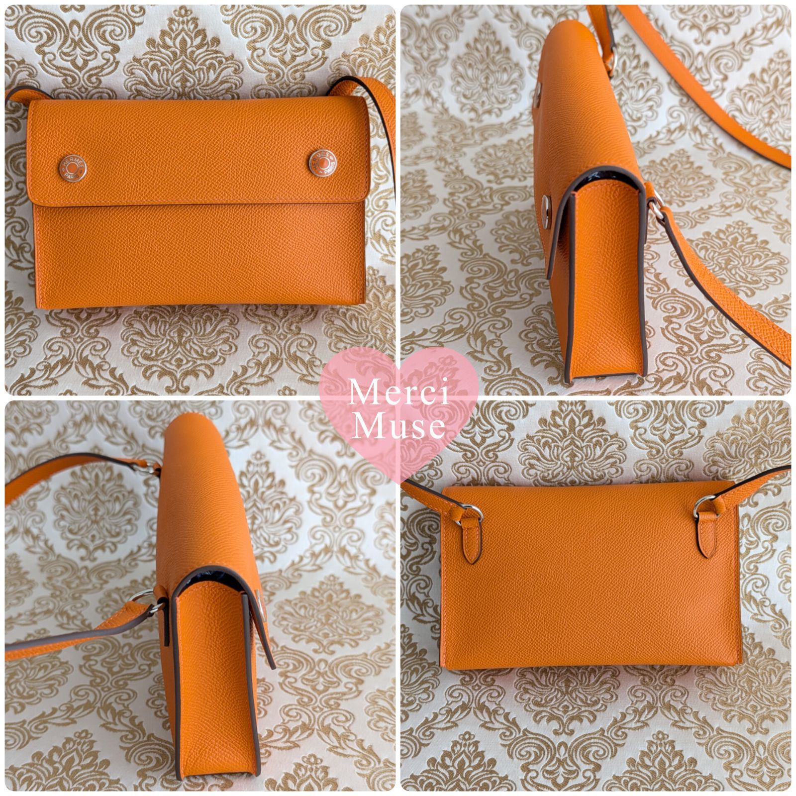 ❤お得なお品❤ ナップトゥーゴー 18 オレンジxシルバー金具 エルメス