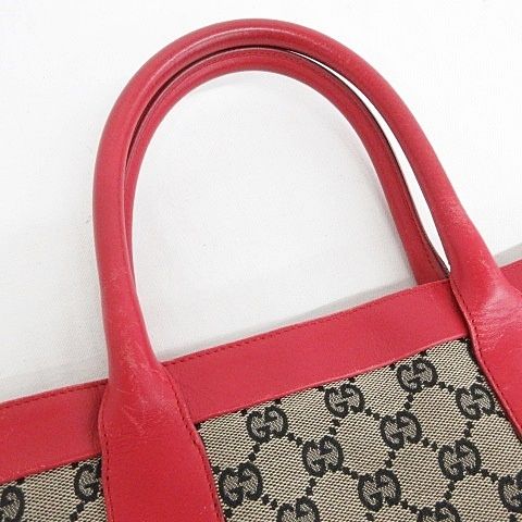 グッチ GUCCI トートバッグ ハンドバッグ GG柄 キャンバス レザー 002