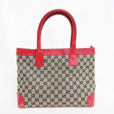 グッチ GUCCI トートバッグ ハンドバッグ GG柄 キャンバス レザー 002