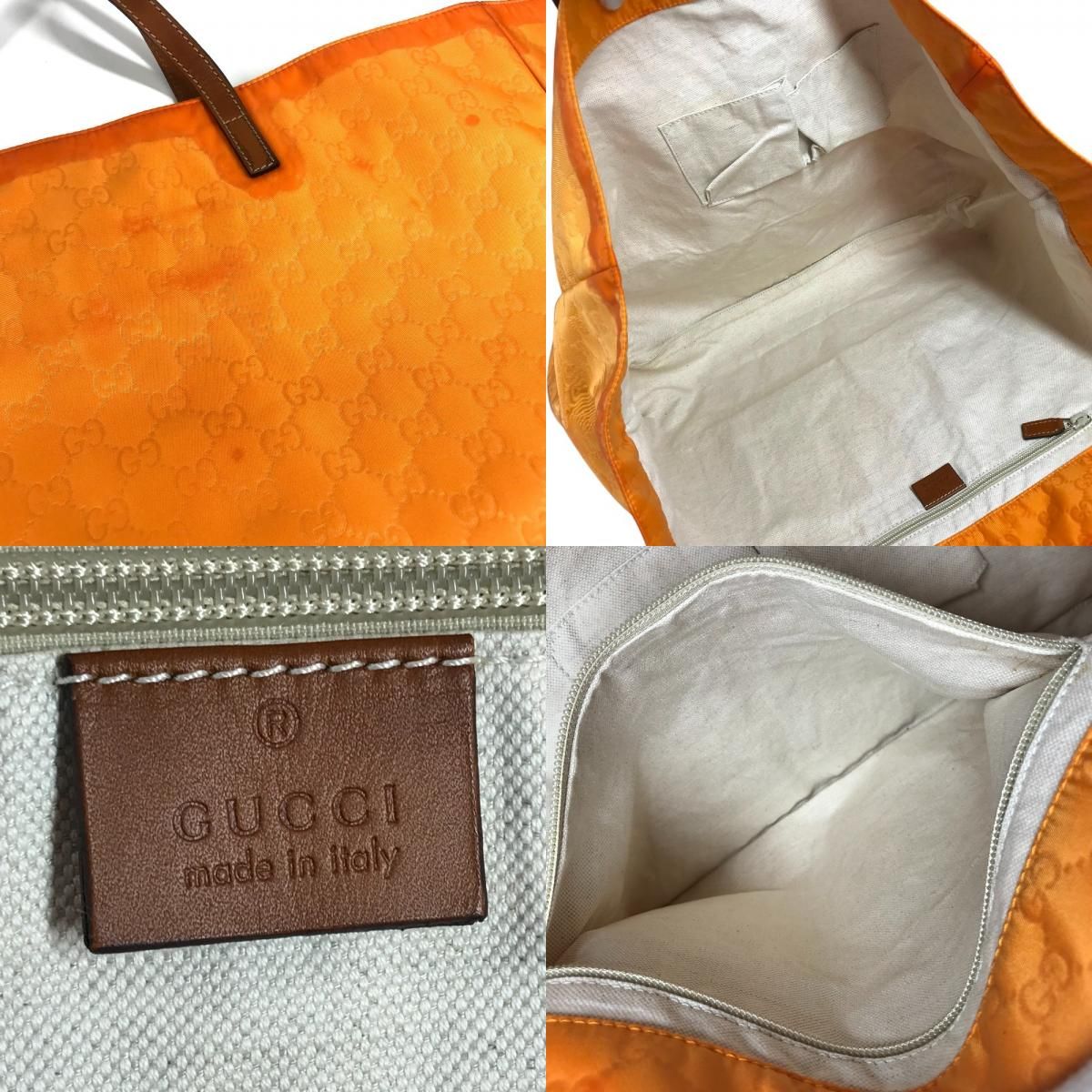 GUCCI グッチ ハンドバッグ GG ロゴ 286198 レザー/ナイロン オレンジ 