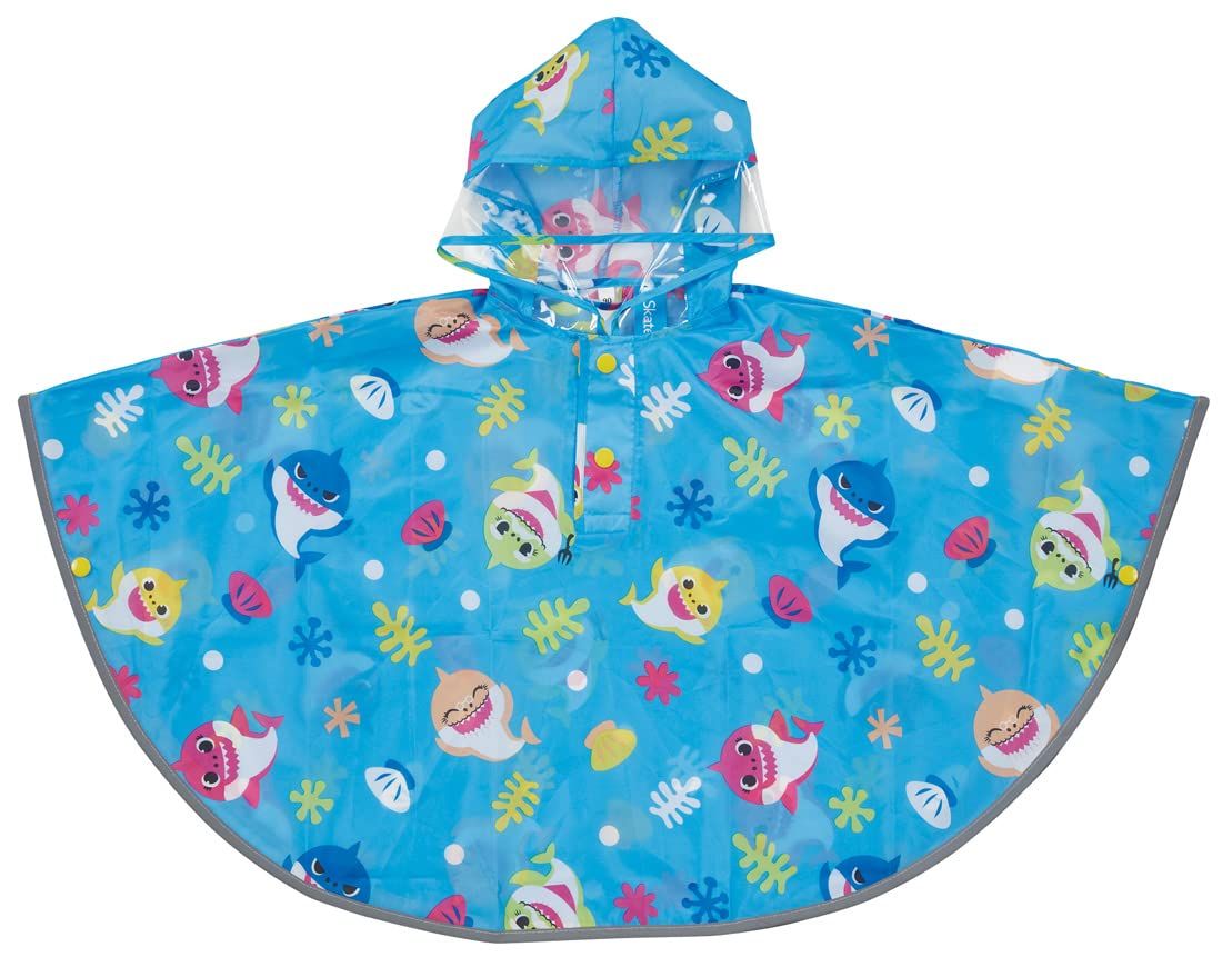 スケーター (skater) レインポンチョ キッズ 子供用 レインコート ベイビーシャーク 適応身長 80-100cm RAPO2-A