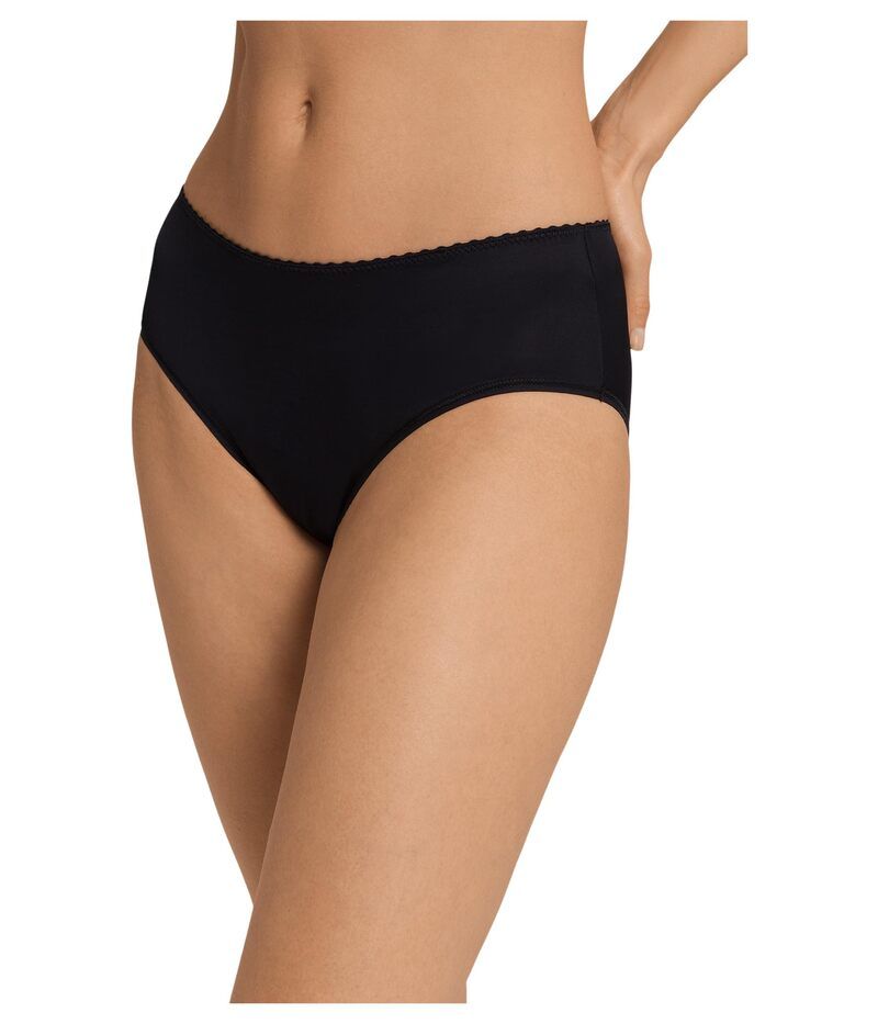 ハンロ レディース アンダーウェア パンツ サテン Hanro Satin Deluxe HiCut Brief Black ブラック