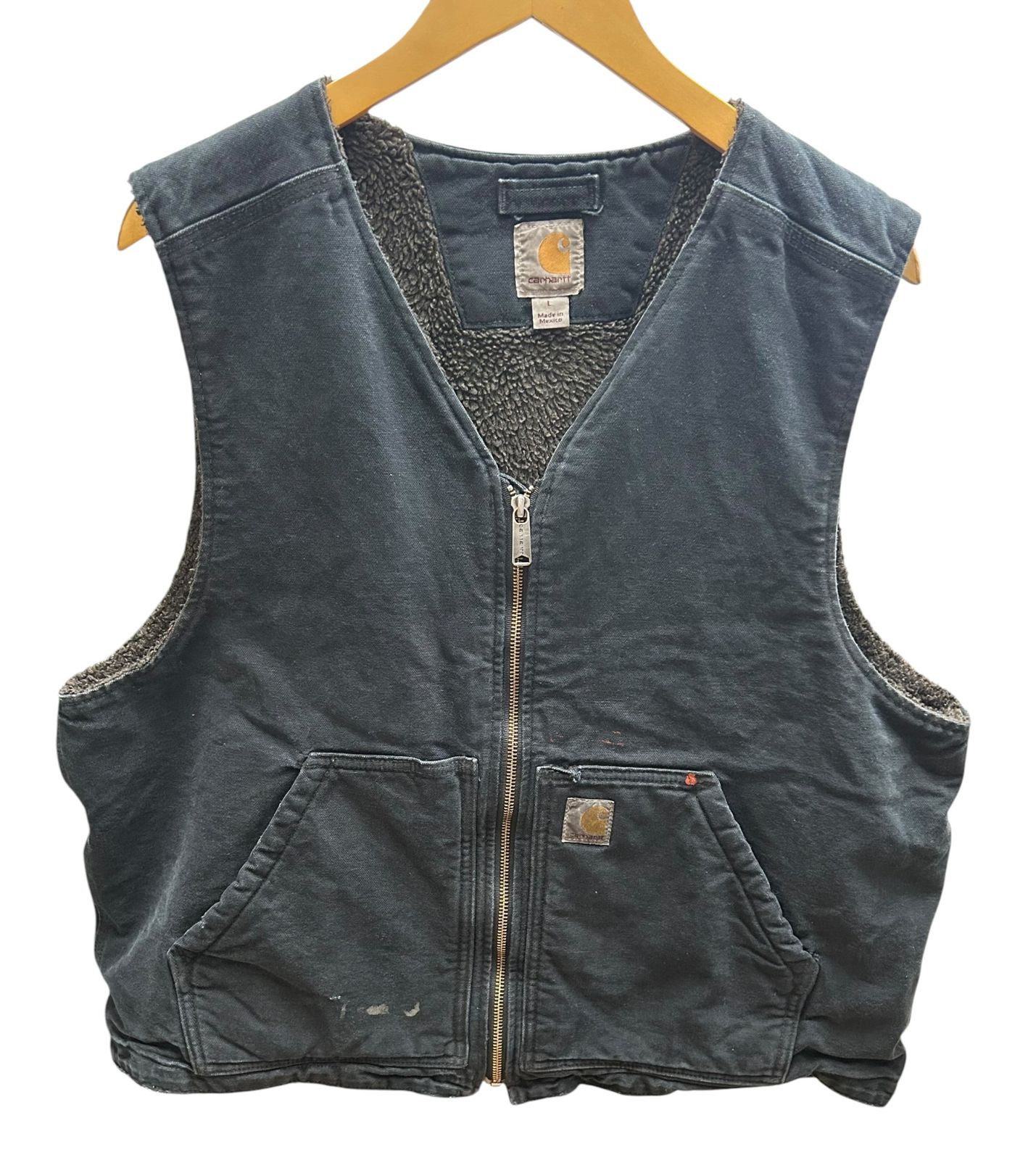 Carhartt (カーハート) ダックベスト 裏地ボア メキシコ製 古着