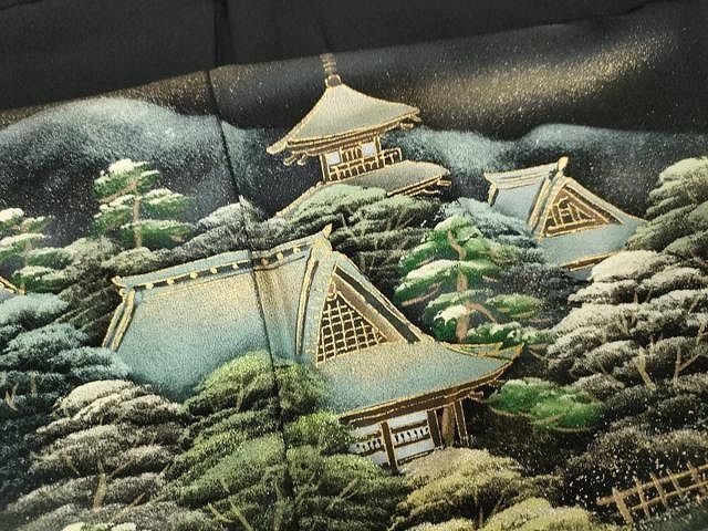 MR-02905 豪華黒留袖 遠山風景枝木文 金彩 正絹 逸品 - メルカリ