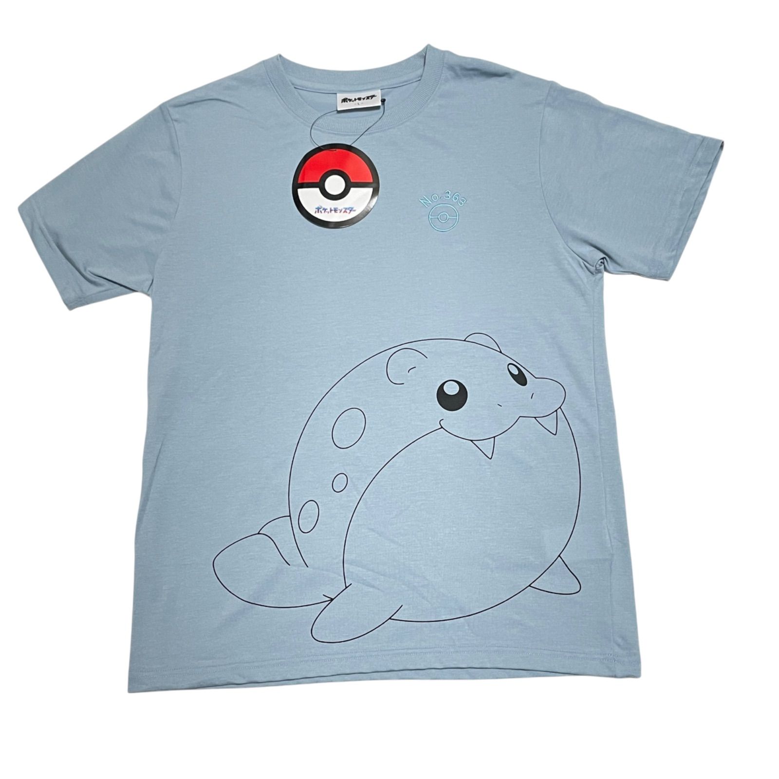 新品】タマザラシ Tシャツ ポケモン サックスブルー 水色 線画 図鑑