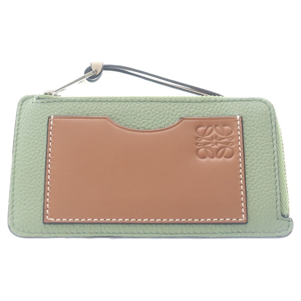 LOEWE (ロエベ) アナグラム レザーカードケース グリーン/ブラウン 061222
