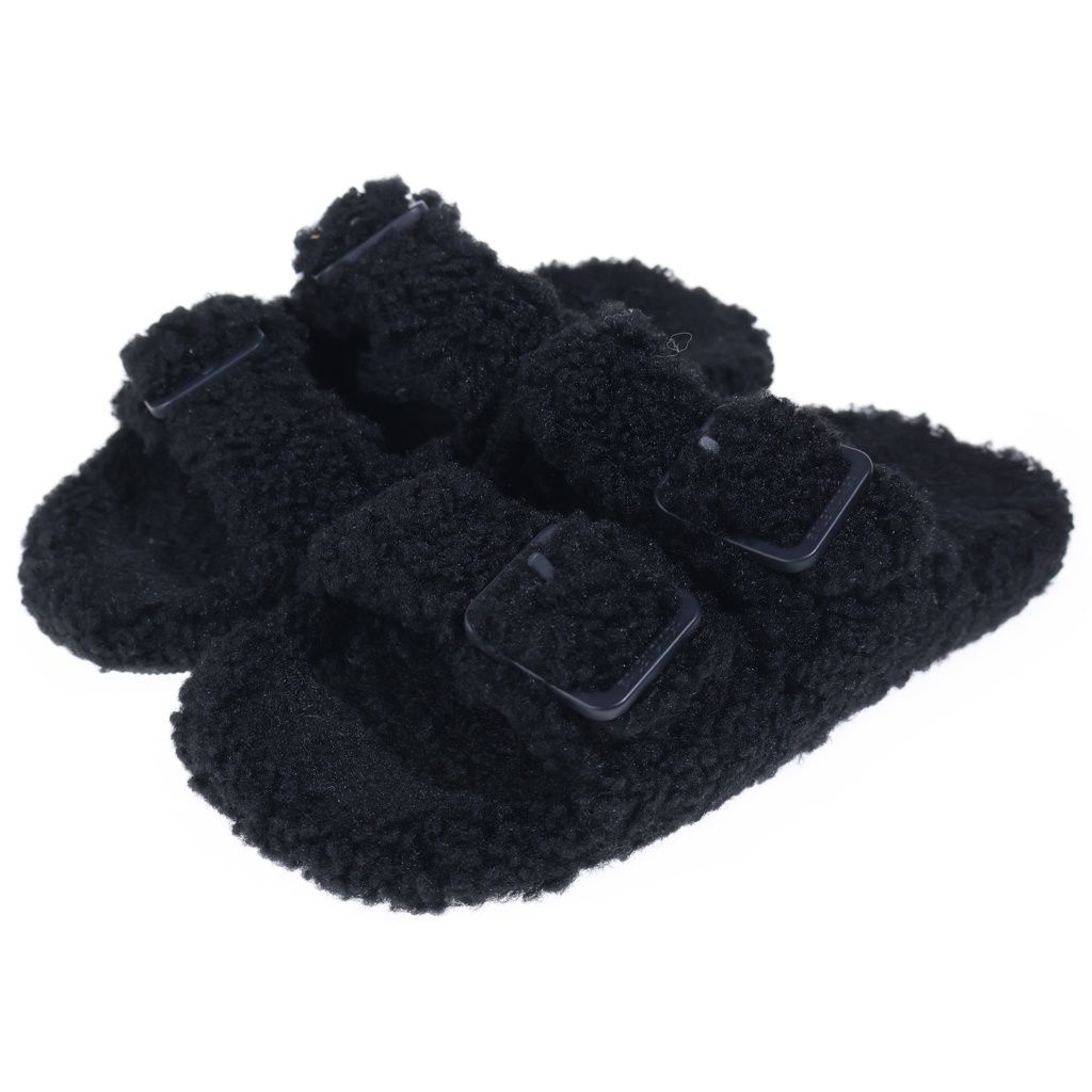 Balenciaga ボア サンダル ブラック BALENCIAGA (バレンシアガ) MALLORCA SHEARLING マヨルカ シアリング