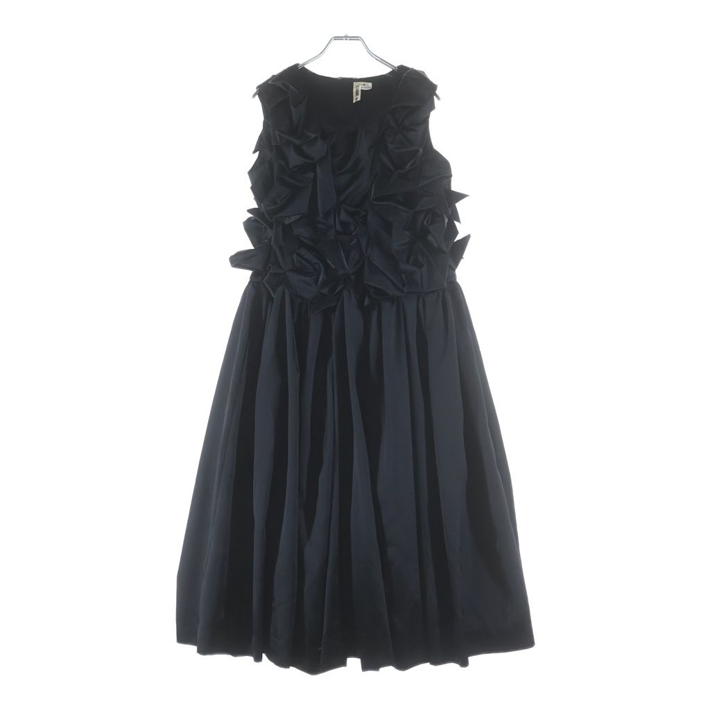 美品 AD2024 COMME des GARCONS コムデギャルソン フリルデザイン ノースリーブ カットソー S ブラック レディース 古着 中古 USED COMME des GARCONS - 美品 AD2024 COMME des GARCONS コムデギャルソン