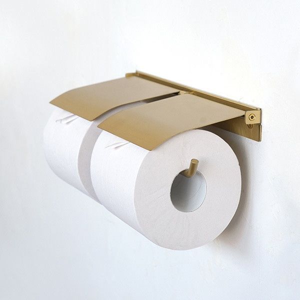 真鍮 ペーパーホルダー flap ダブル ヴィンテージ風 ブラス ゴールド トイレットペーパーホルダー DIY レトロ おしゃれ 88333