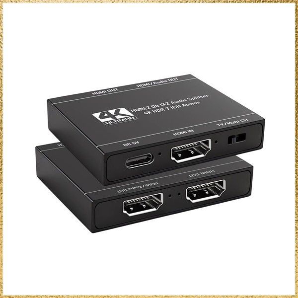 ☆彡送料無料でお届け☆彡A_ブラック HDMI 分配器 1入力2出力 4K@60Hz HDMI音声分離器ダウンスケーラー機能付き HDM I2.0b スプリッター 2K@ 144Hz/ 1080P@120Hz Type-C給電 3D HDR10+/Dolby