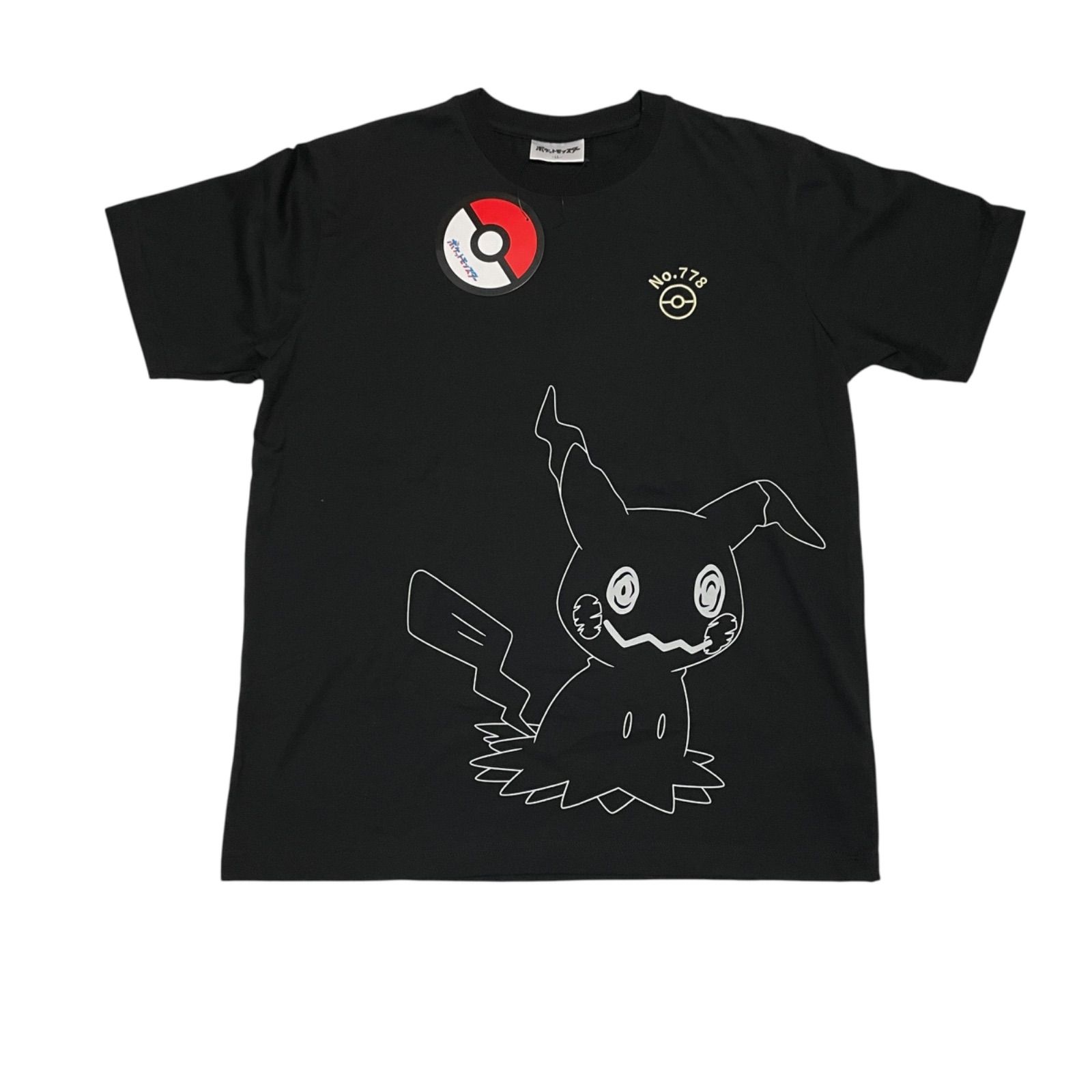 新品】ミミッキュ Tシャツ ポケモン ブラック 黒 線画 図鑑番号 No.778