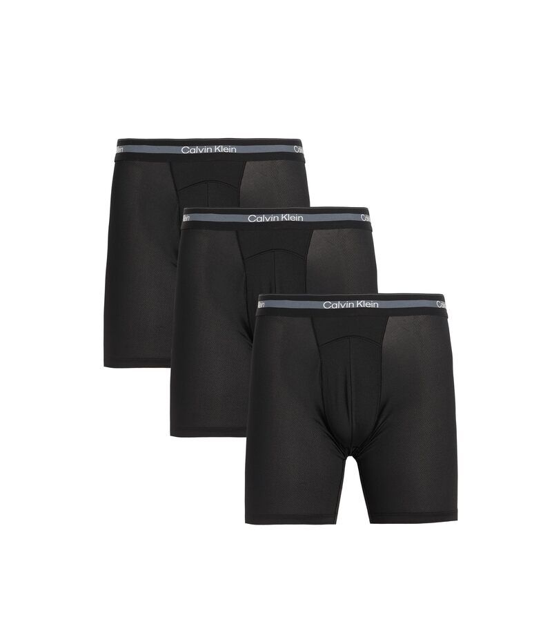 カルバン クライン アンダーウェア メンズ ボクサーパンツ メッシュ Calvin Klein Underwear Icon Active Mesh Boxer Briefs Long 3Pack BlackBlackBla ブラック
