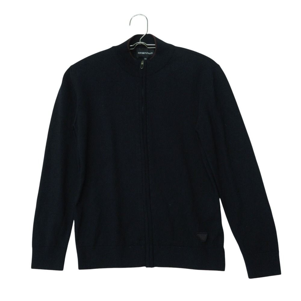 Emporio Armani エンポリオ・アルマーニ ブルゾン ドライバーズニット ジャケット ジップアップ アウター ダークネイビー 12A(160cm) 【中古】