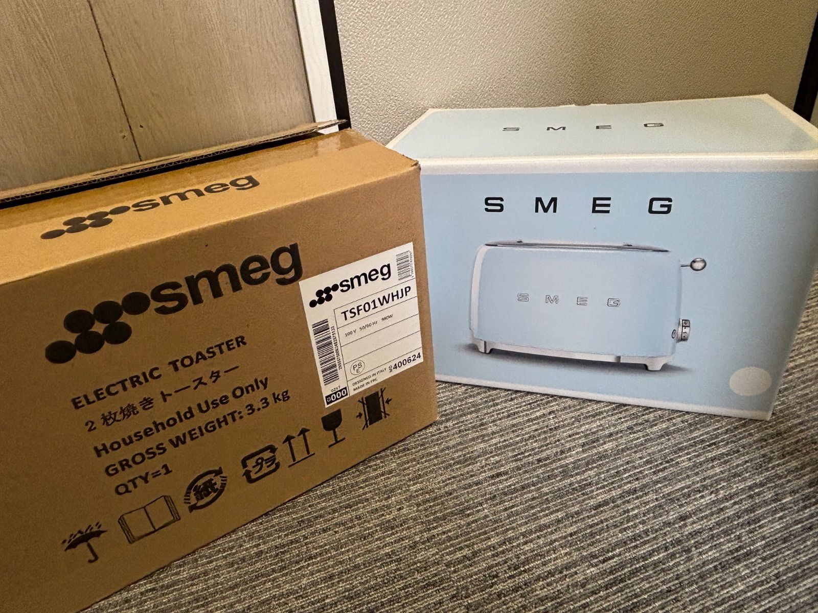 【質Banana】未使用店頭デモ品 日本正規品SMEG 2枚焼きトースター ホワイト