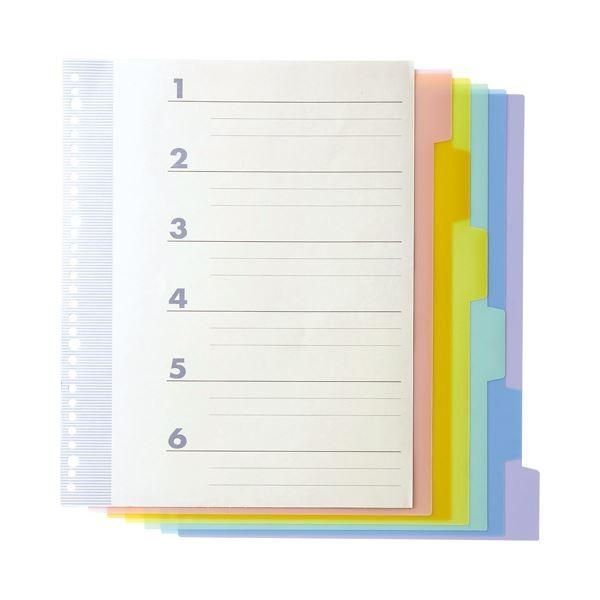 (まとめ) TANOSEE インデックス（PP） A4タテ 4・30穴 6山2組 1パック 〔×30セット〕