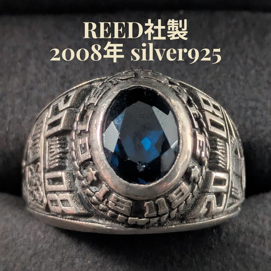 REED Silver925 2008年 ブルーストーン カレッジリング 11.8号 ユニ