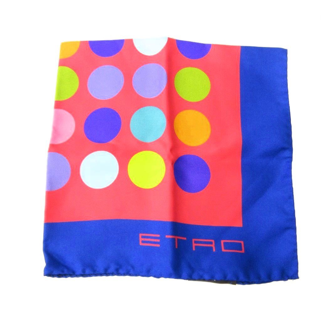 エトロ ETRO 美品 スカーフ 2点セット ドット 総柄 シルク マルチ