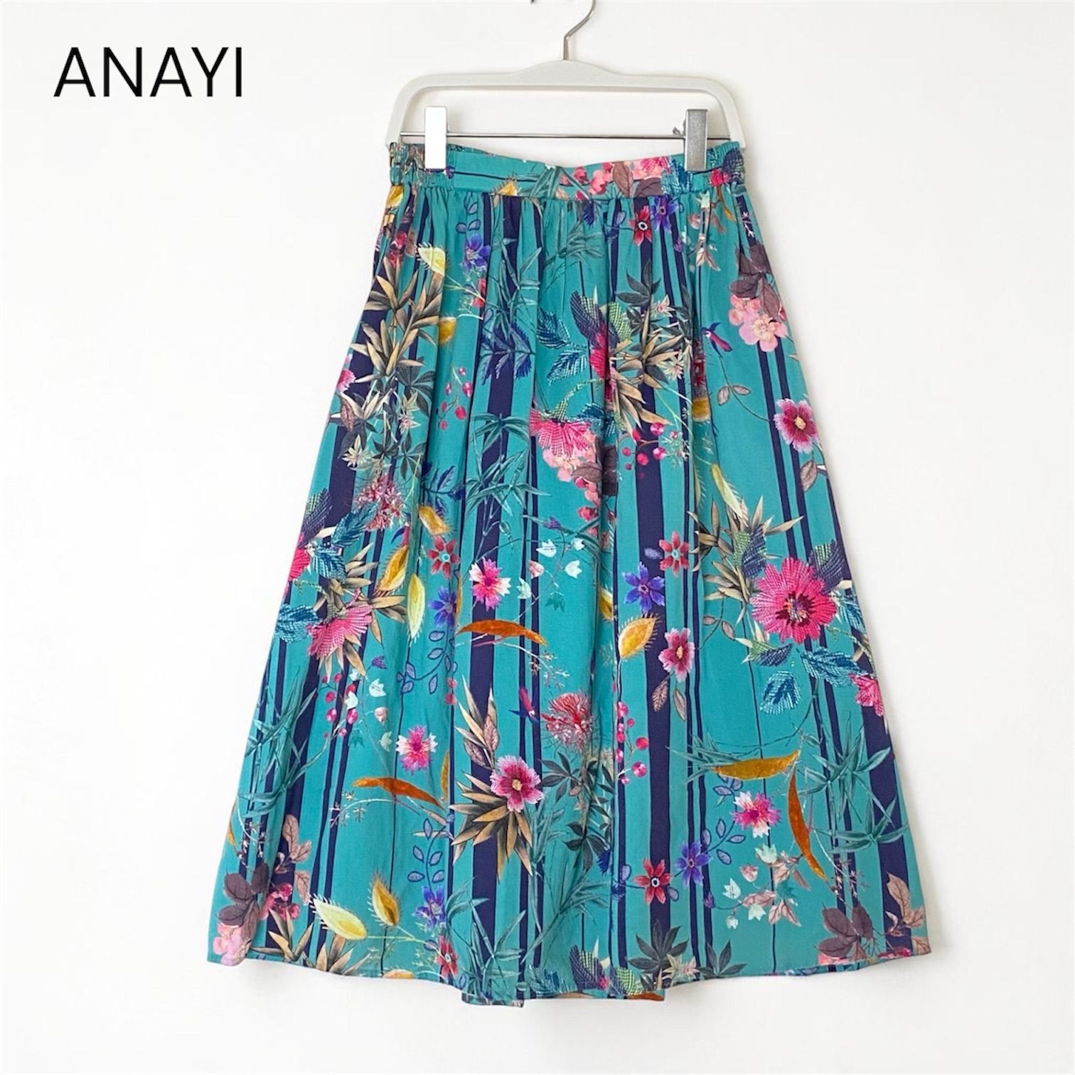 ANAYI アナイ 花柄 ボタニカル スカート ブルー - メルカリ