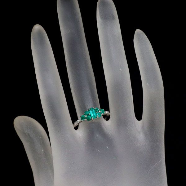 GSTV Pt950 エメラルド ダイヤモンド リング 0.75ct D0.08ct - メルカリ
