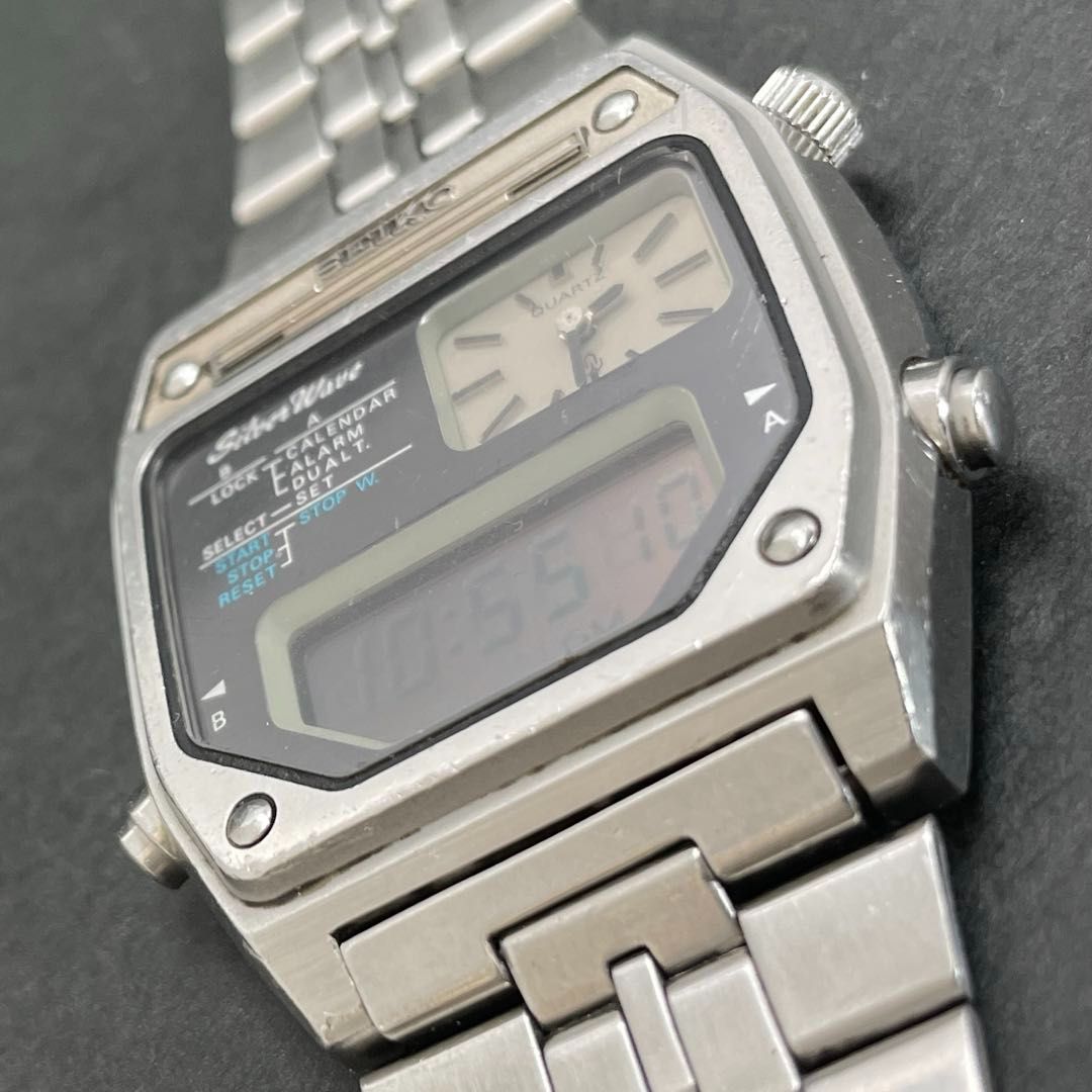 SEIKO H239-5040 シルバーウェーブ デジアナチャイム セイコー Silver