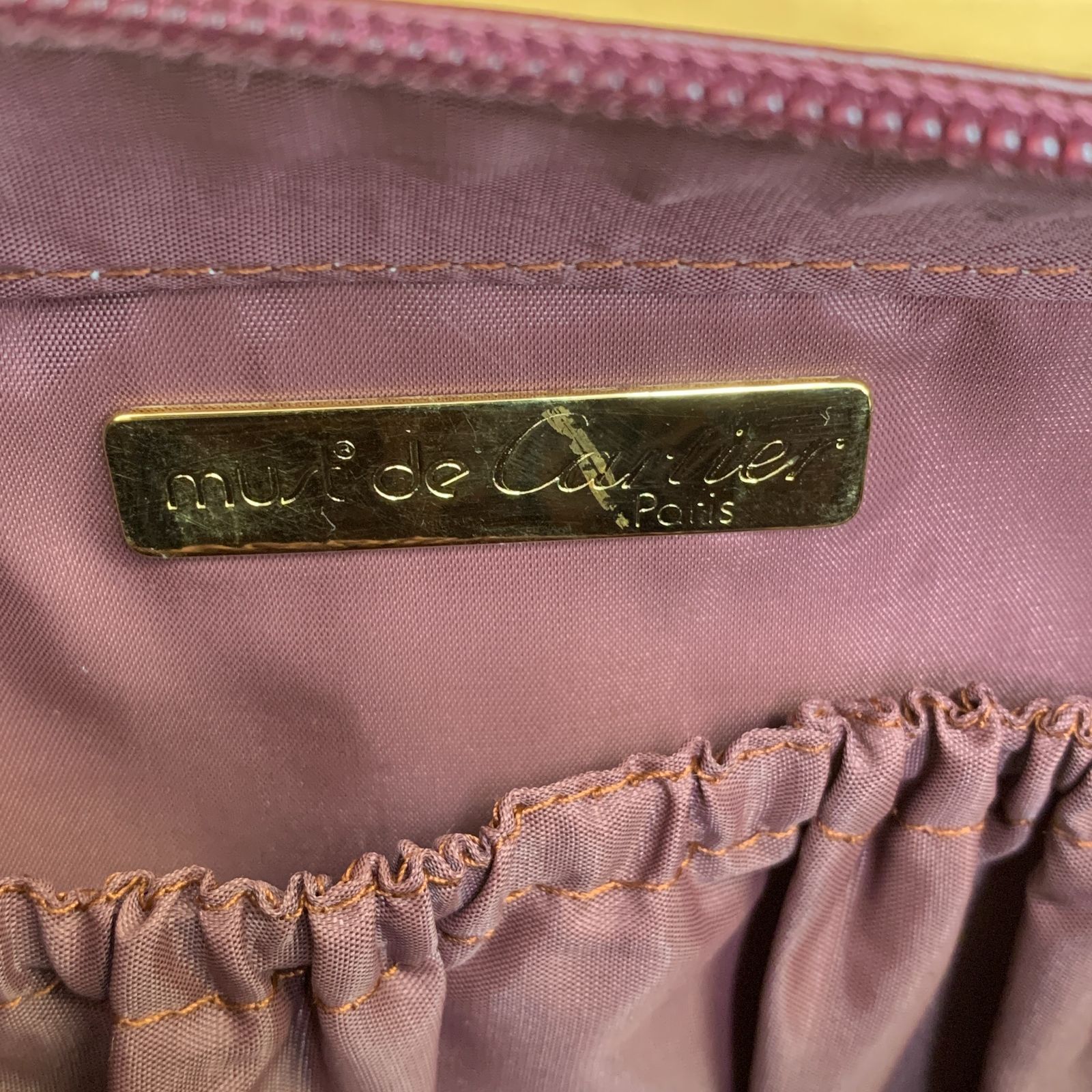 Cartier カルティエ マストライン セカンドバッグ ボルドー ゴールド 