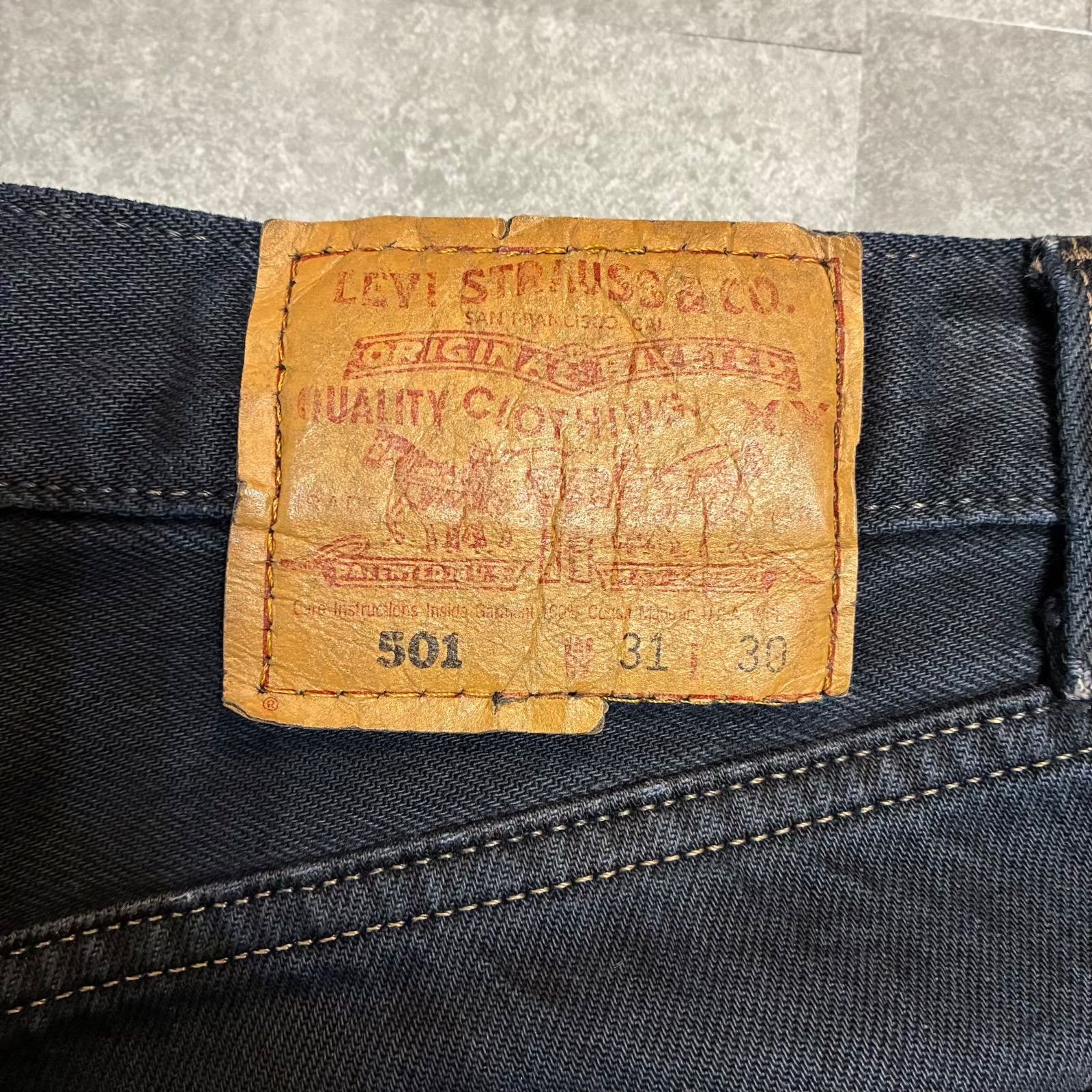 90s LEVIS 501 サルファブラック 米国製 W31 後染め 黒 - メルカリ
