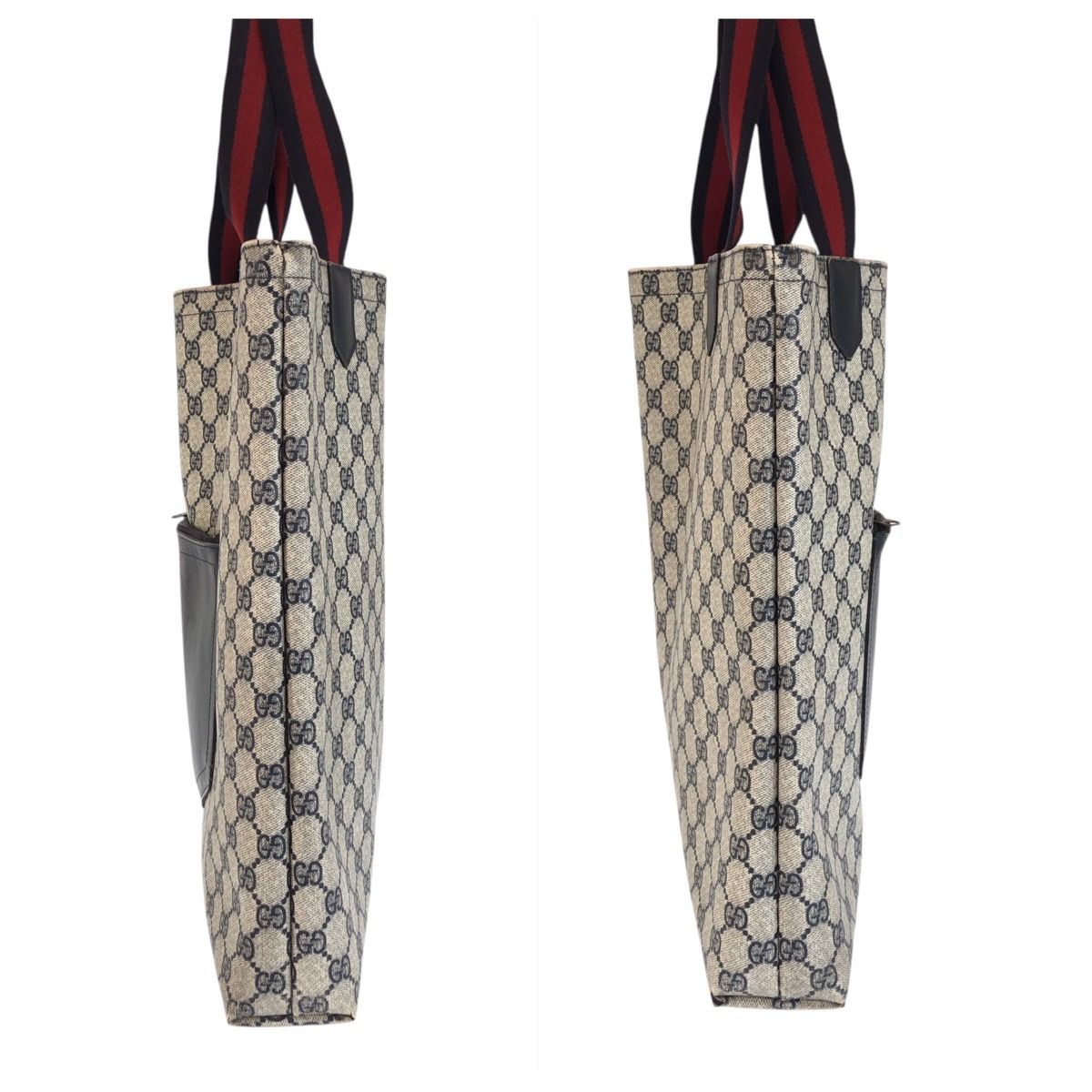 GUCCI グッチ ヴィンテージ シェリーライン グレー ネイビー GG