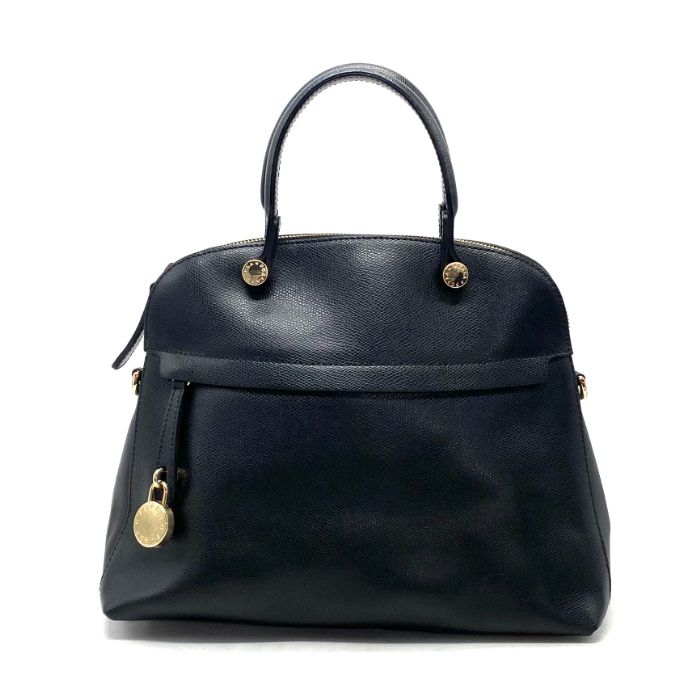【中古】良品 FURLA フルラ ロゴ レザー ハンド バッグ fH11129A
