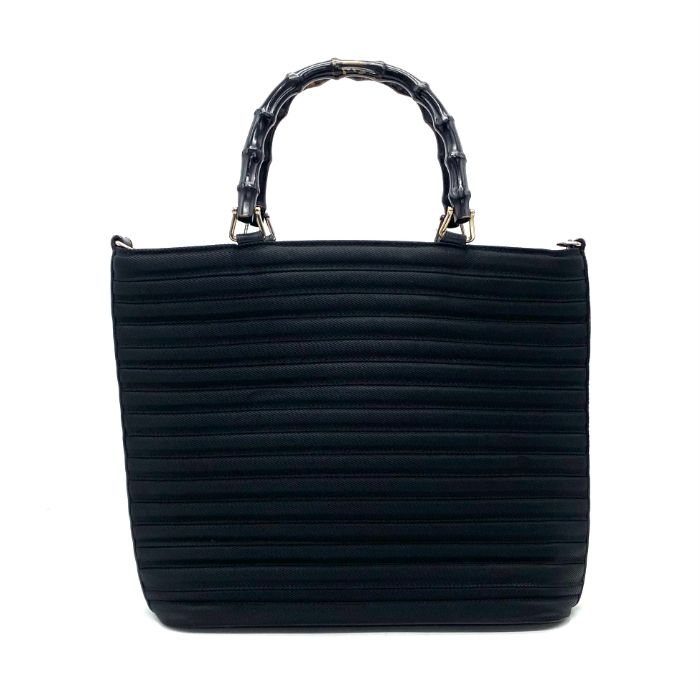 【中古】GUCCI グッチ バンブー キャンバス レザー ハンド バッグ fY11283A