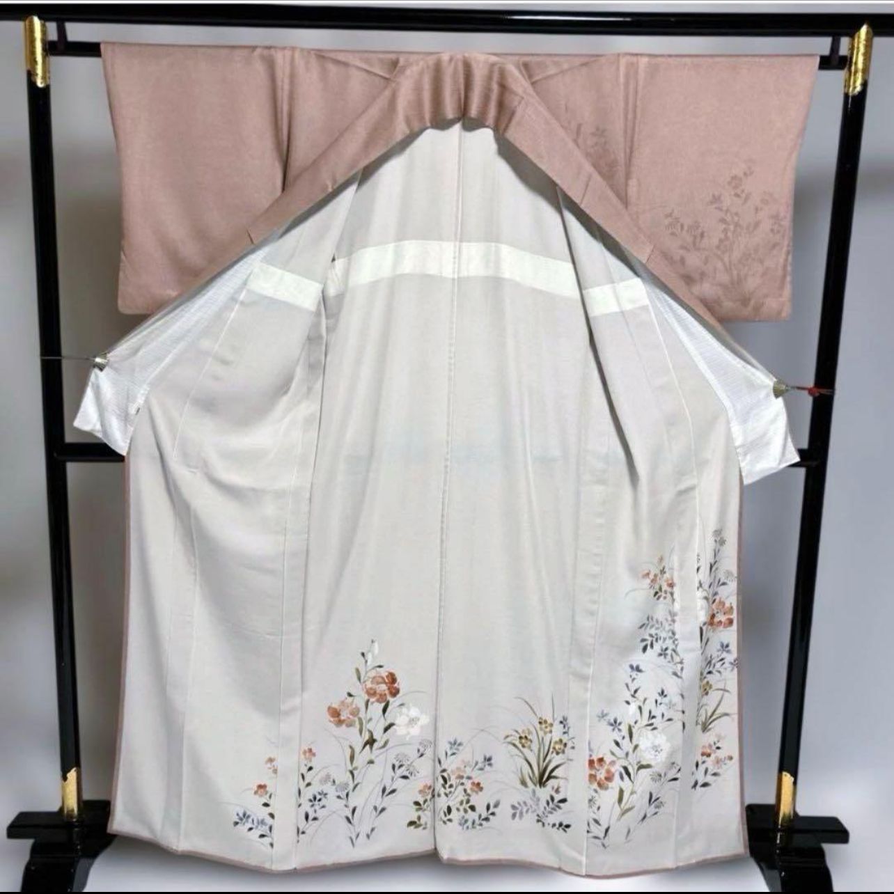 1878夏用絽訪問着とO-112紗袋帯 格上の一枚】紗袷 訪問着 フルセット｜単衣期着用 絽袋帯付 夏帯締め