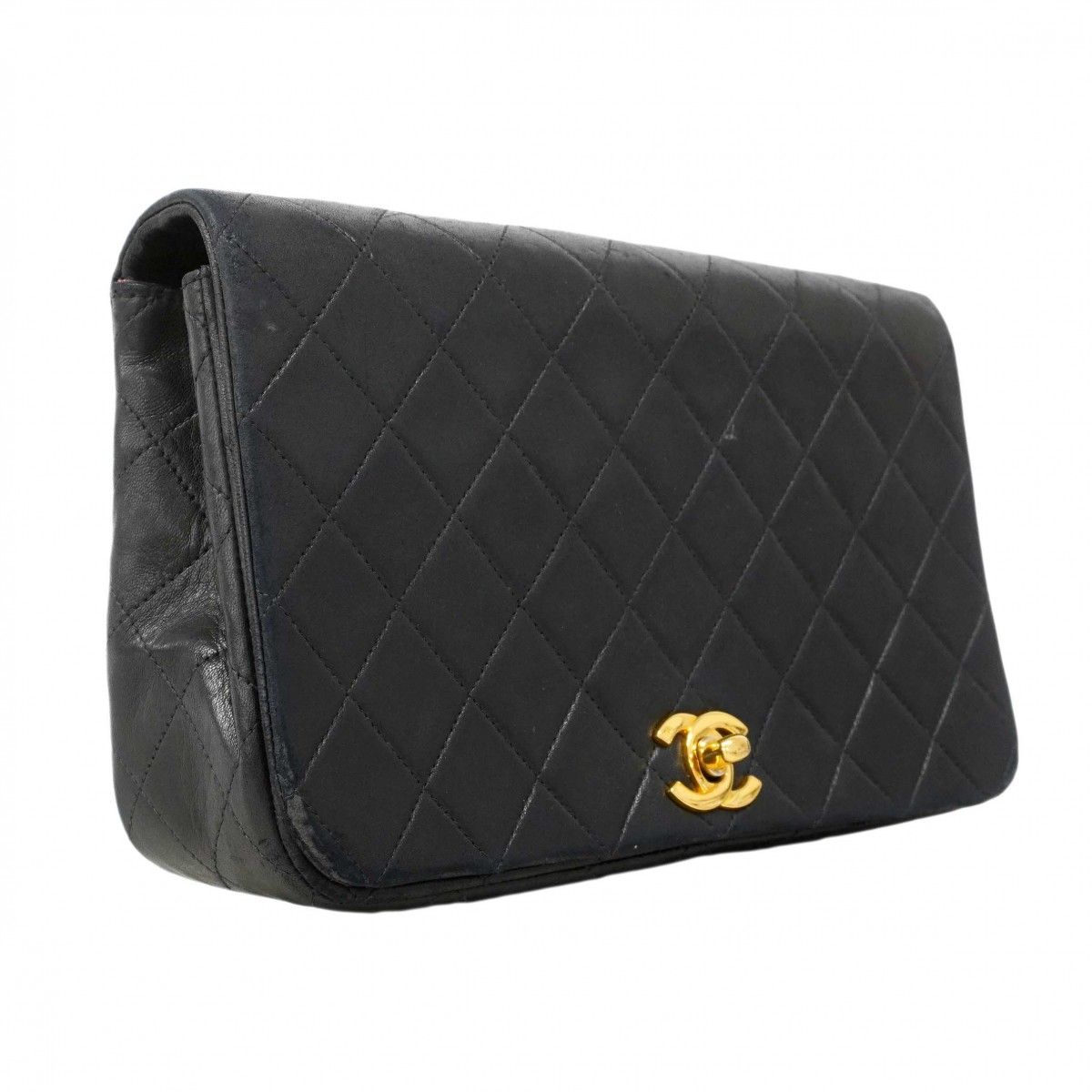 【6dd4938】シャネル ショルダーバッグ マトラッセ ラムスキン ブラック ゴールド金具【中古】レディース CHANEL - 【6dd4938】シャネル ショルダーバッグ マトラッセ