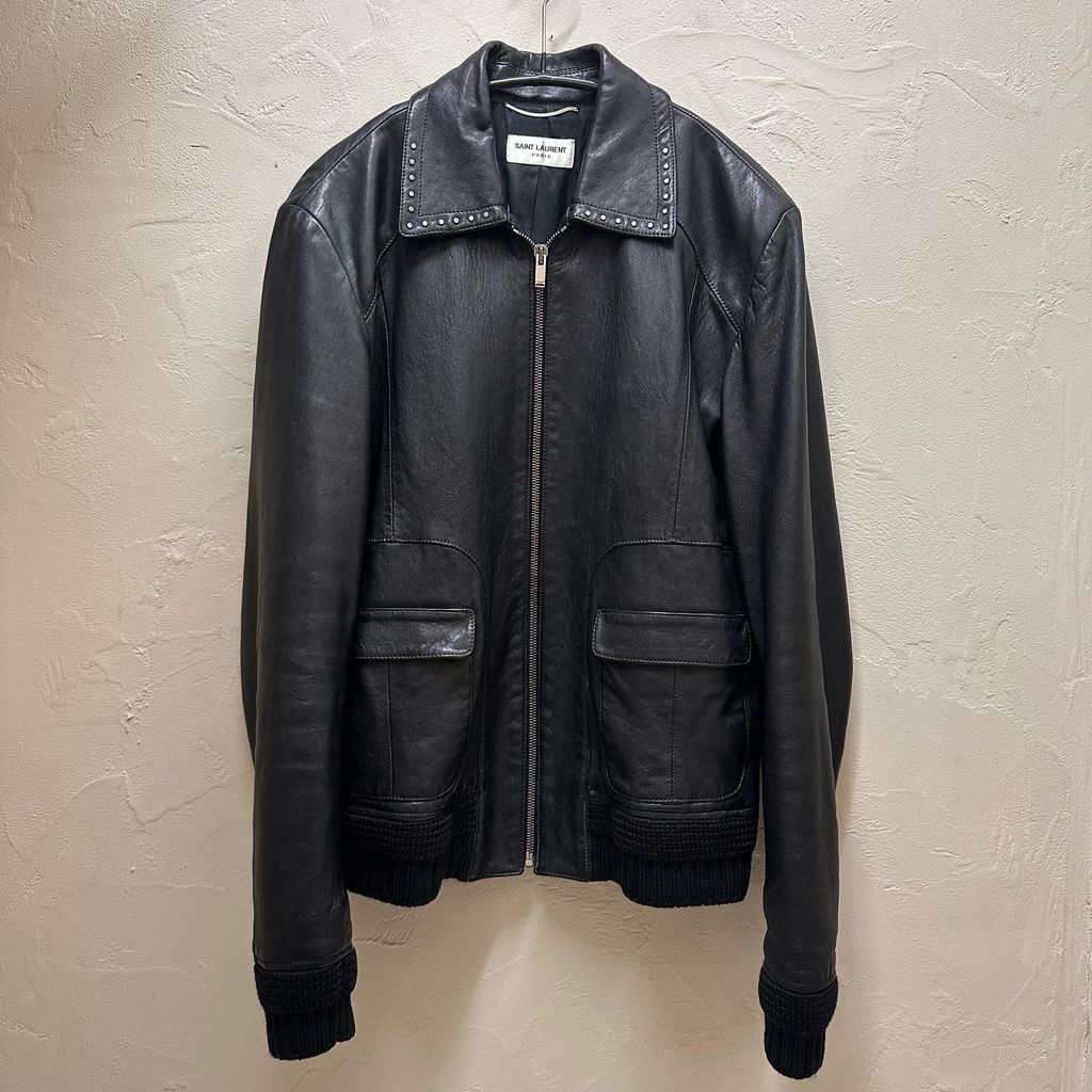 SAINT LAURENT PARIS サンローランパリ 18SS Studded Leather Jacket