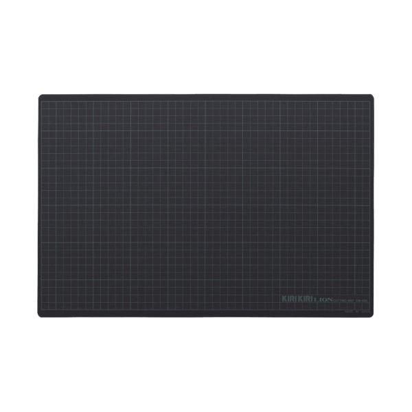 （まとめ） ライオン事務器 カッティングマットKIRIKIRI 再生PVC製 450×300×1.2mm グレー CM-45K 1枚 〔×5セット〕