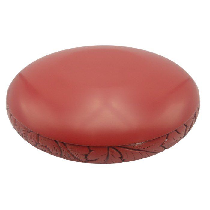 未使用品】 村上木彫堆朱 鉄鉢型 菓子鉢 牡丹唐草 約24cm (8寸) 通産