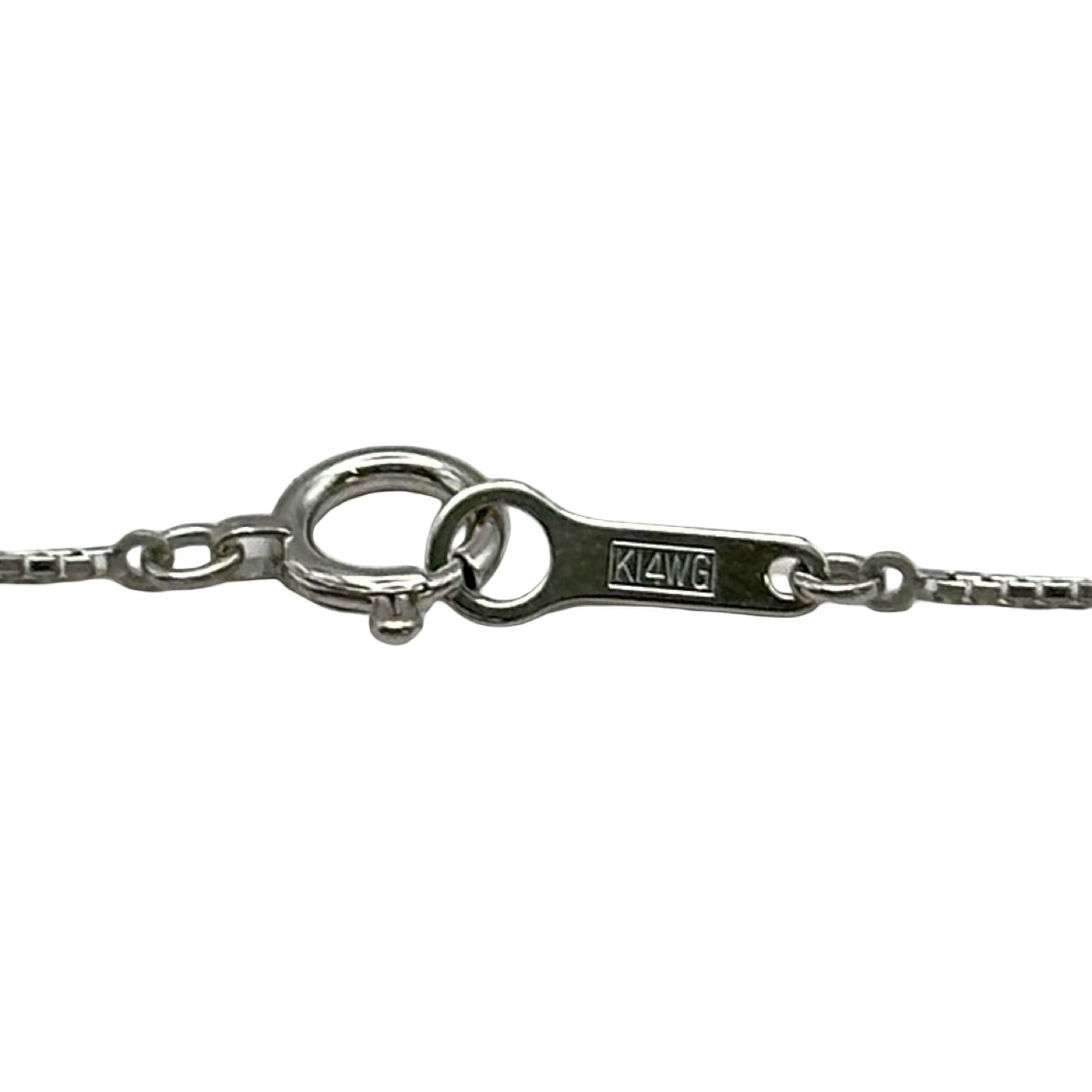 タサキ TASAKI クロスネックレス ホワイトゴールド K14WG ダイヤモンド