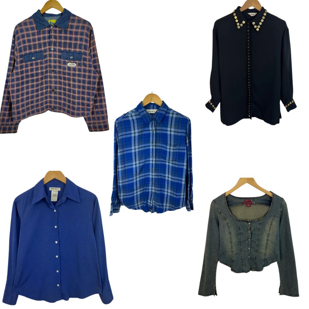 GUESS ゲス Eddie Bauer エディーバウアーなど 古着アソート 5着セット Y2K デニムジャケット 長袖シャツ ウィメンズ 古着 モード ギャル