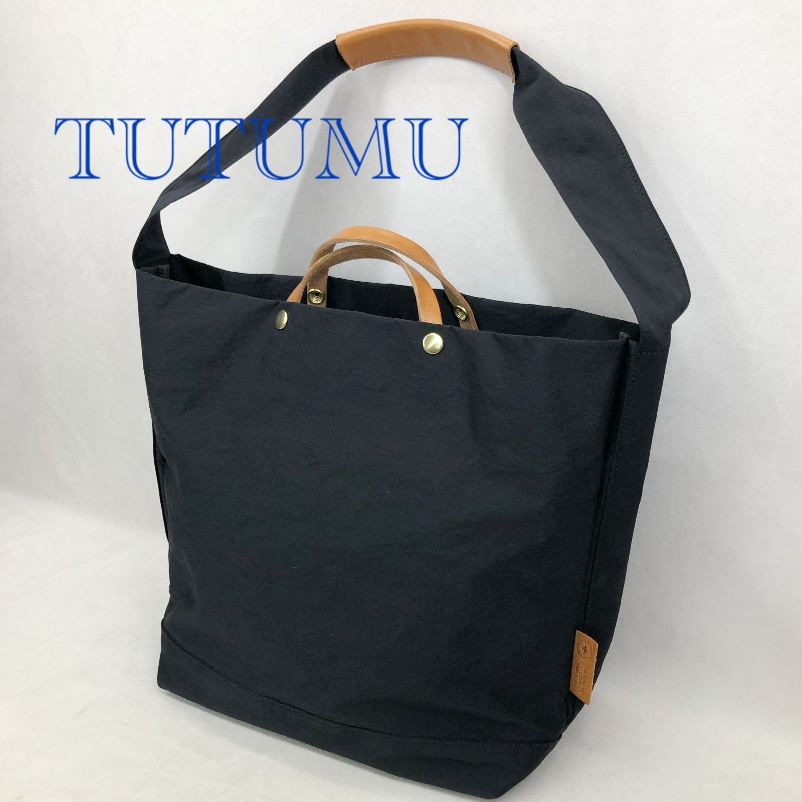 豊田鞄 TUTUMU News paper tote S2000 ナイロン×レザー ショルダーバッグ ブラック レディース 鞄 _219067 ...