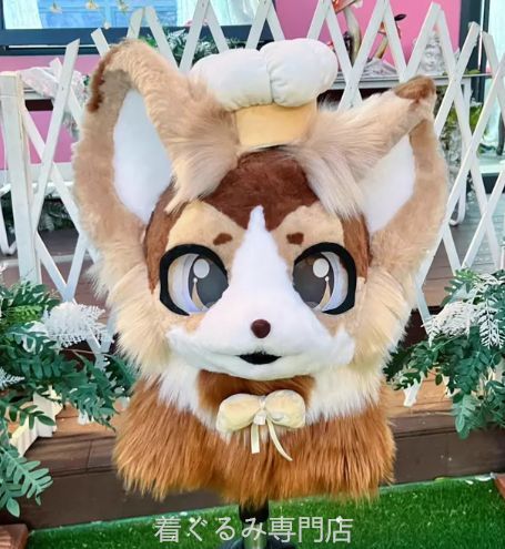コスプレ衣装 着ぐるみヘッド 猫　赤　 オレンジ色 全頭ヘッド ケモノ ファースーツ ぬいぐるみ コスプレ コスチューム kigurumi 一点物