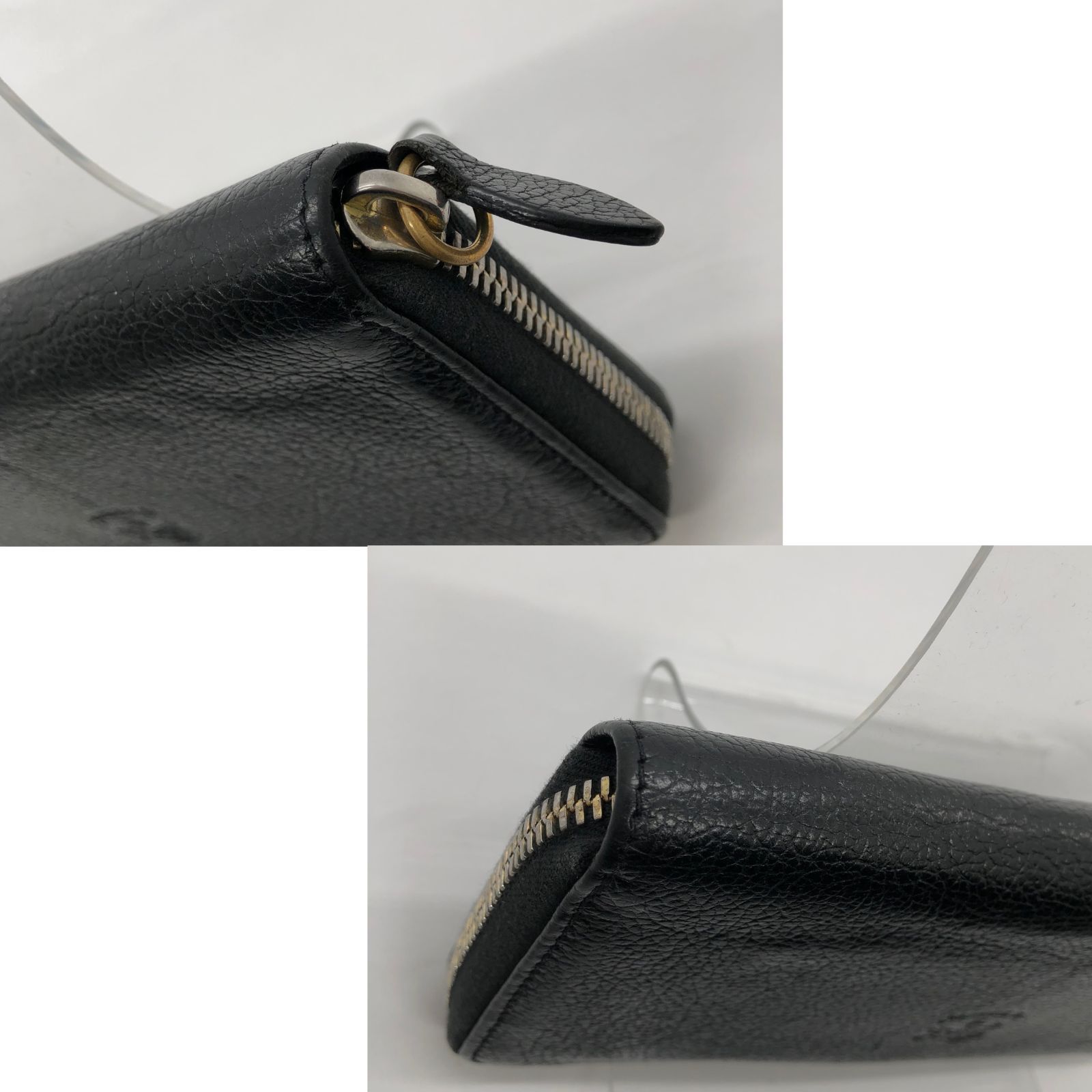 ◎S011 IL BISONTE イルビゾンテ ラウンドファスナー長財布 黒 