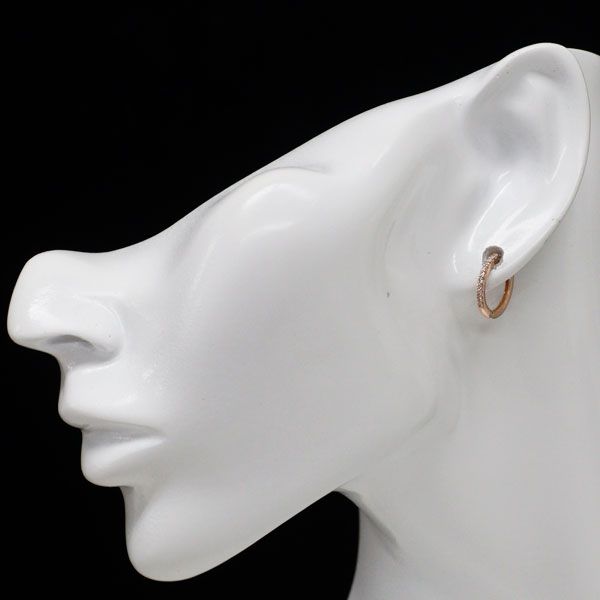 K10PG ダイヤモンド ピアス 0.14ct フープ 【公式通販】