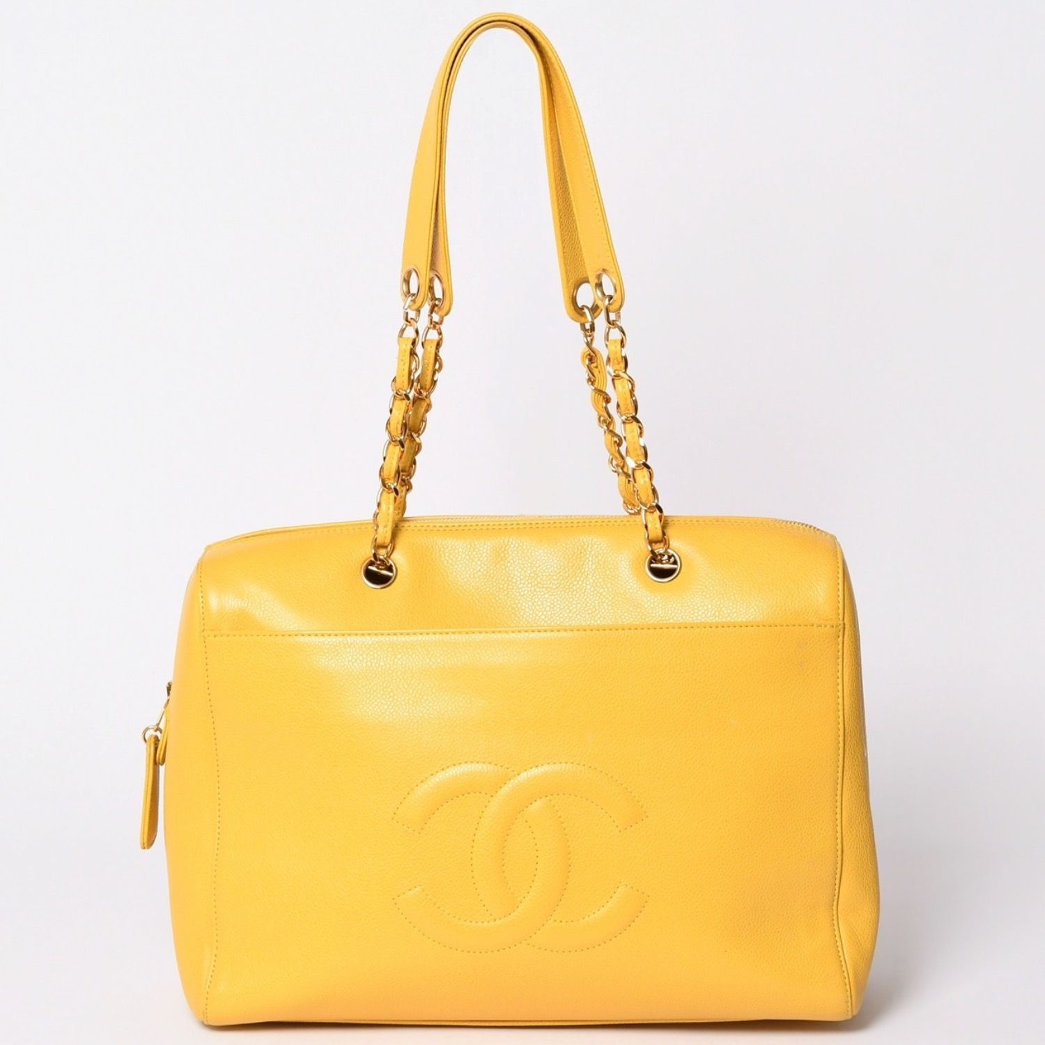 れ*ん様 CHANEL キャビアスキン チェーンショルダー 黄 ココマーク CHANEL シャネル チェーンワンショルダーバッグ 5番台 ココマーク