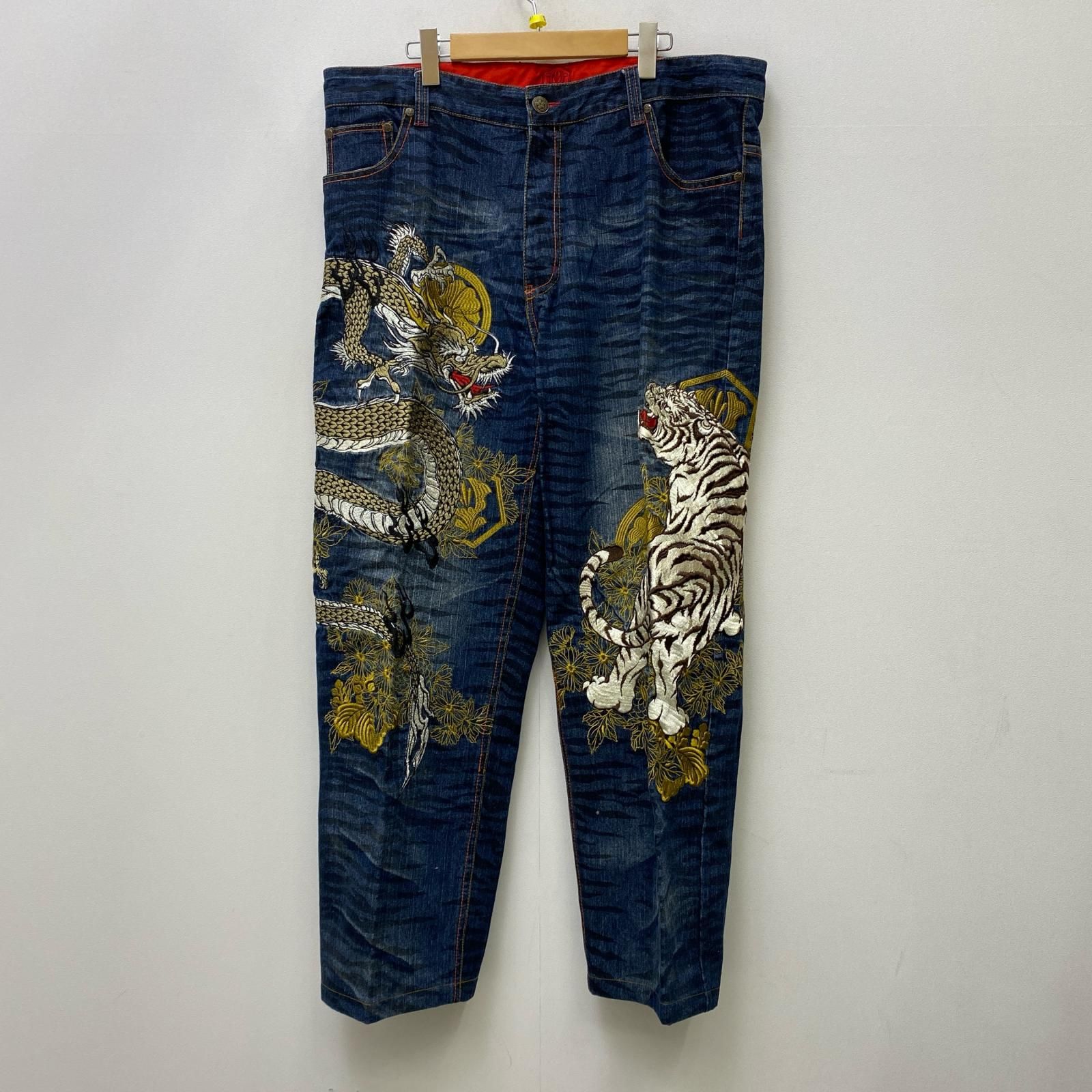 加古川店】 中古 デニムパンツ 華鳥風月:龍虎 和柄デニムパンツ 332552 