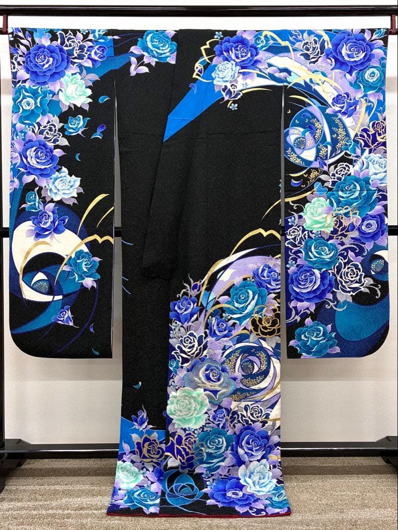 振袖 ラメ刺繍 金彩 銀通し 紋意匠 身丈172cm 撥水加工済 MO3705 
